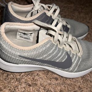 Nike Knit Gray and Cream Running Shoes